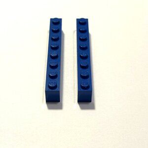 Vintage 1980's Lego Parts - Blue 1x8 - 2 Pieces (LGP-18)